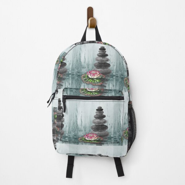 Item preview, Relaxing Zen Rocks Calm Peaceful Cairn With Flower Meditation Spa Collection Watercolor II designed and sold by Irina Sztukowski.