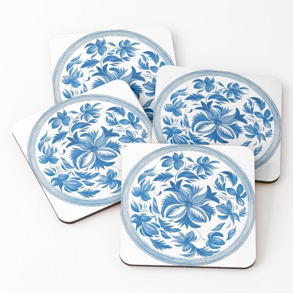 Item preview, Blue Flower China Plate Print designed and sold by VictoryDelight.