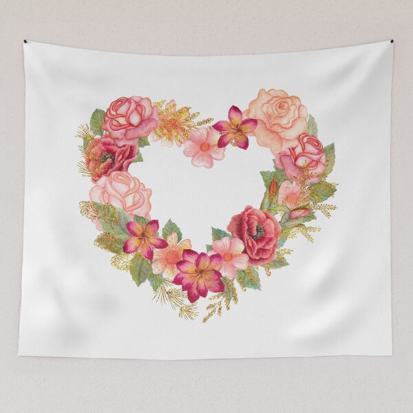 Item preview, Vintage Roses and Garden Flowers Heart designed and sold by silviaol.