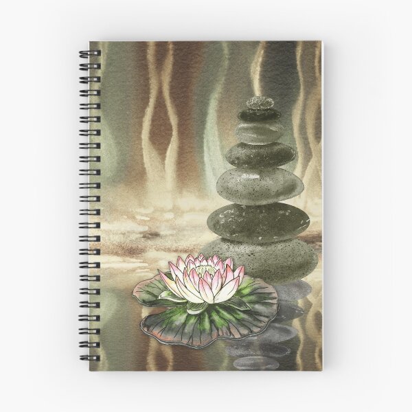 Item preview, Relaxing Zen Rocks Calm Peaceful Cairn With Flower Meditation Spa Collection Watercolor III designed and sold by Irina Sztukowski.