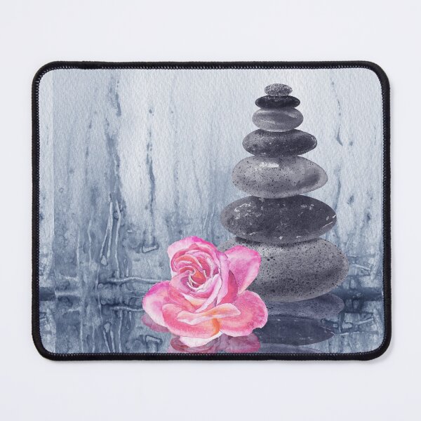 Item preview, Relaxing Zen Rocks Calm Peaceful Cairn With Flower Meditation Spa Collection Watercolor IV designed and sold by Irina Sztukowski.