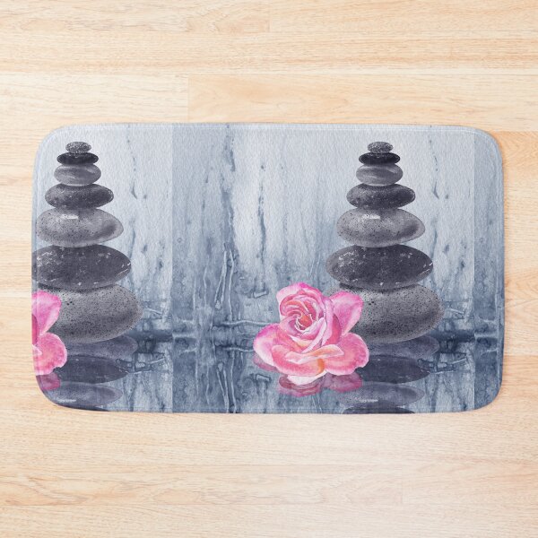 Item preview, Relaxing Zen Rocks Calm Peaceful Cairn With Flower Meditation Spa Collection Watercolor IV designed and sold by Irina Sztukowski.