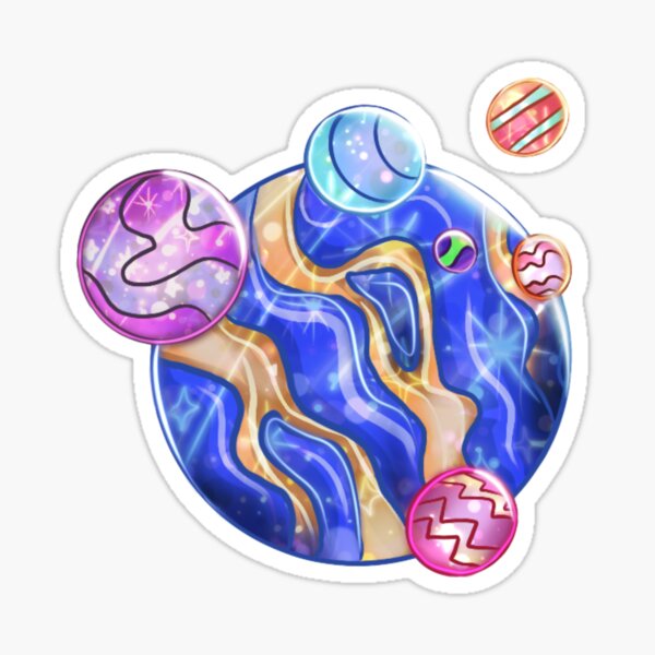 Planet & Moon Cluster Sticker