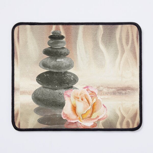 Item preview, Relaxing Zen Rocks Calm Peaceful Cairn With Flower Meditation Spa Collection Watercolor V designed and sold by Irina Sztukowski.