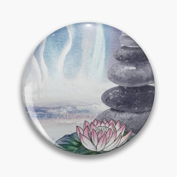 Item preview, Relaxing Zen Rocks Calm Peaceful Cairn With Flower Meditation Spa Collection Watercolor VI designed and sold by Irina Sztukowski.