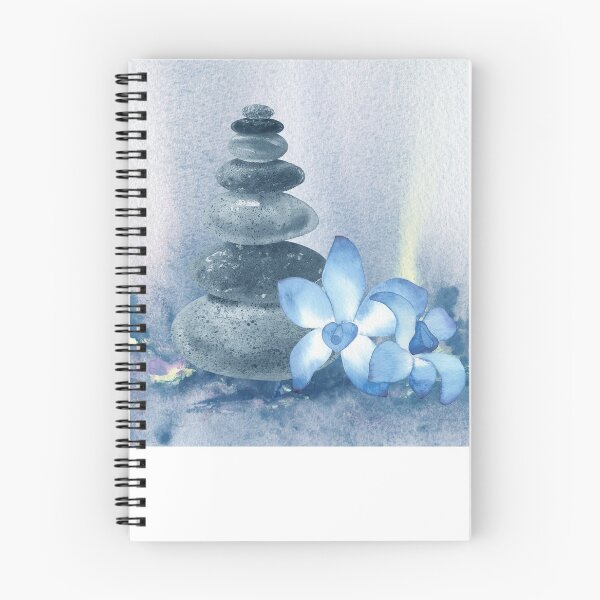 Item preview, Relaxing Zen Rocks Calm Peaceful Cairn With Flower Meditation Spa Collection Watercolor VII designed and sold by Irina Sztukowski.