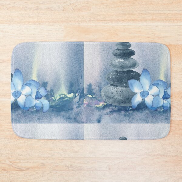 Item preview, Relaxing Zen Rocks Calm Peaceful Cairn With Flower Meditation Spa Collection Watercolor VII designed and sold by Irina Sztukowski.