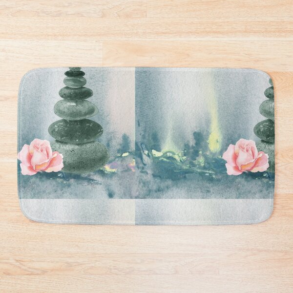 Item preview, Relaxing Zen Rocks Calm Peaceful Cairn With Flower Meditation Spa Collection Watercolor VIII designed and sold by Irina Sztukowski.