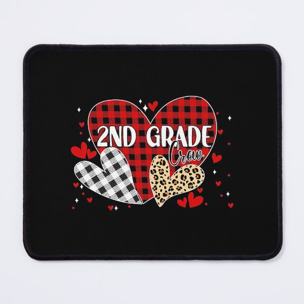 Item preview, Funny Three Leopard Plaid Hearts 2nd Grade Crew Valentines designed and sold by MichaelZaloga.