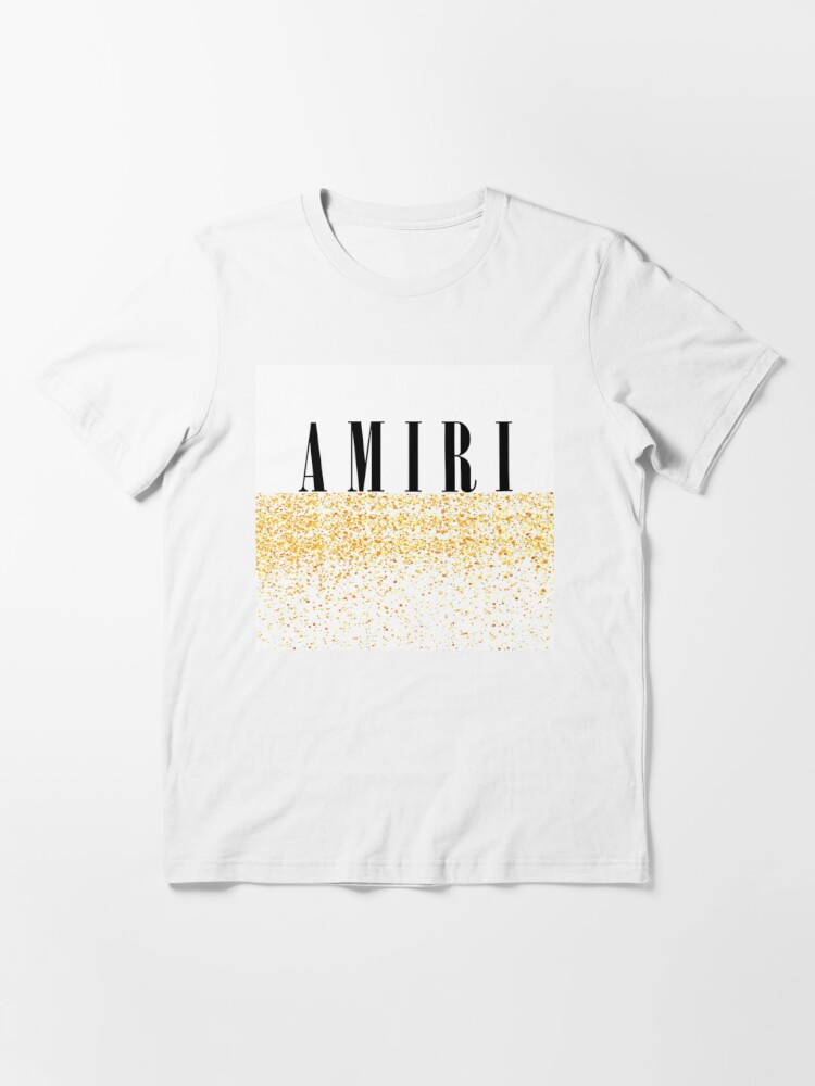 Farfetch amiri black font with gold accent Essential T-Shirt for Sale by  Fandom75