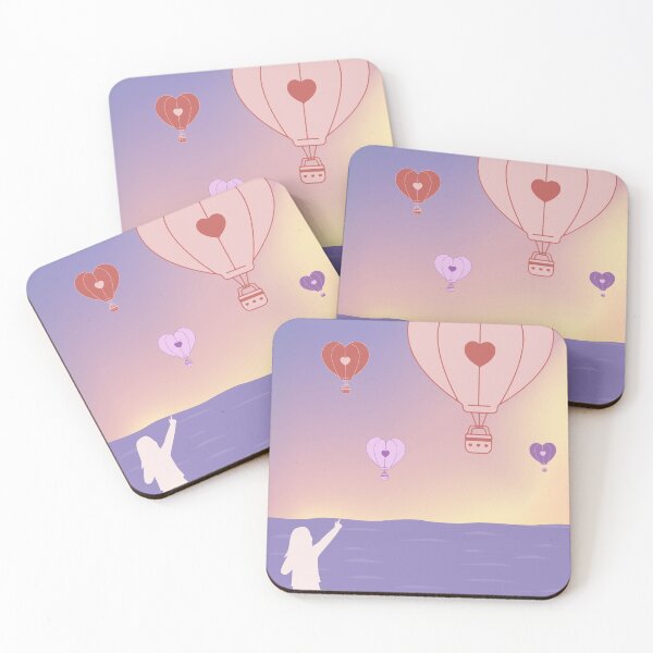 Item preview, pastel hot air balloons on the beach | designed and sold by mochipath.