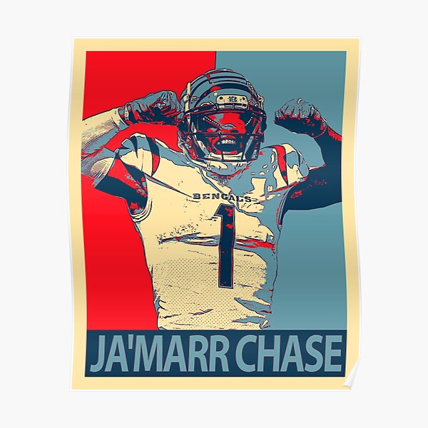 Ja';Marr Chase Football Poster American T-Shirt - Guineashirt