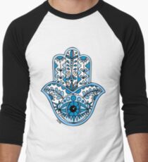 Blaues Hamsa Baseballshirt mit 3/4-Arm