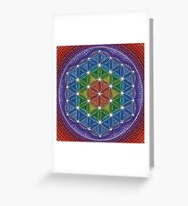 Rainbow Flower of Life Greeting Card