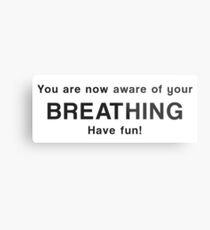 You are now aware of your breathing. Have fun! Metal Print