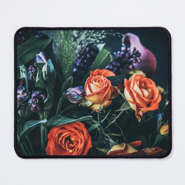 Item preview, Flower Bouquet With Orange Roses Purple Flowers designed and sold by ONORMAL.