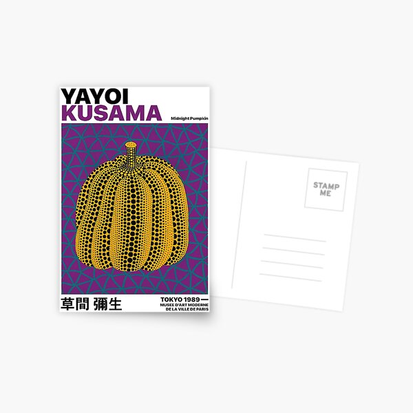 Yayoi Kusama Dancing Pumpkin yellow & black postcard