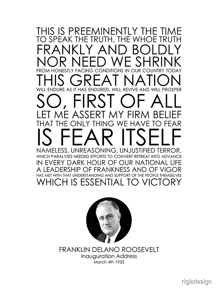 Tarjetas de felicitación «Franklin Delano Roosevelt, Discurso de  Inauguración, Grandes Discursos, Grandes Citas, Discursos Famosos, Citas  Famosas, Citas, Discursos» de rigisdesign | Redbubble
