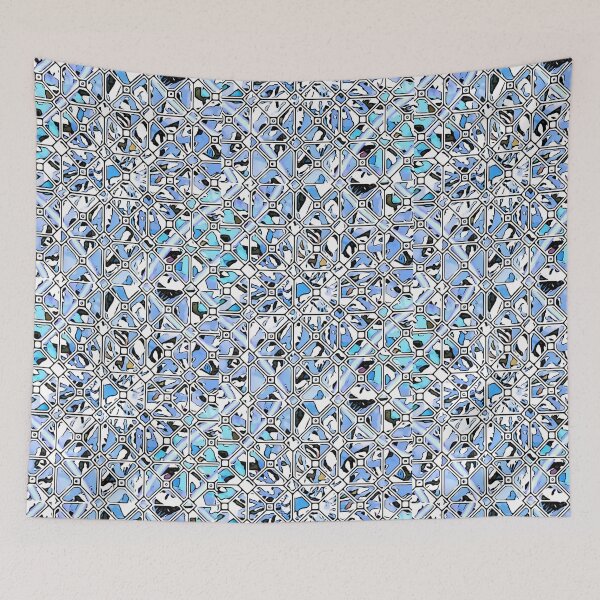 Item preview, Abstract print in shades of blue designed and sold by BJG1966.