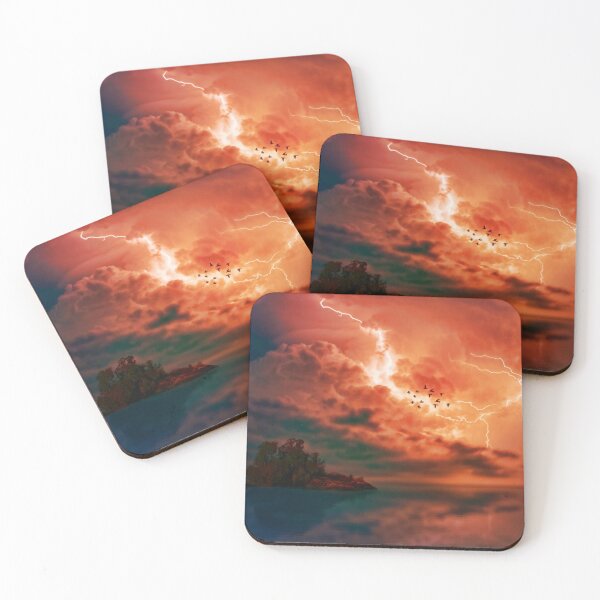Item preview, Red storm clouds, lightning, stunning designed and sold by Orianah.