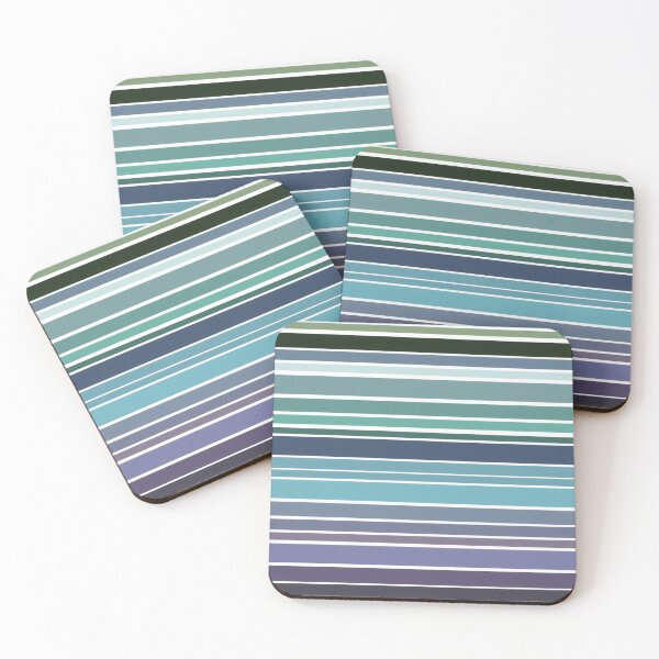 Item preview, Blues and greens thin and wide stripes designed and sold by zanydoodles.