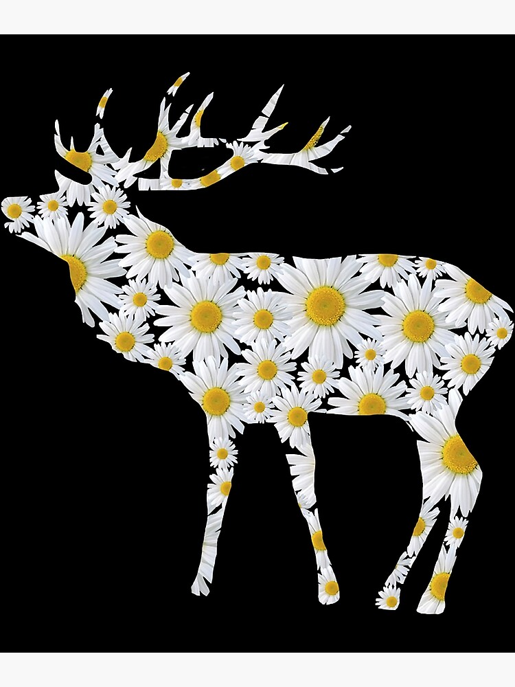 "Deer from daisy flowers, daisy flower, red deer" Poster for Sale by