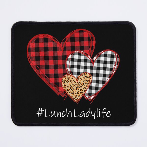 Item preview, Lunch Lady Life Three Hearts Buffalo Plaid Valentine's Day designed and sold by RobertJason.