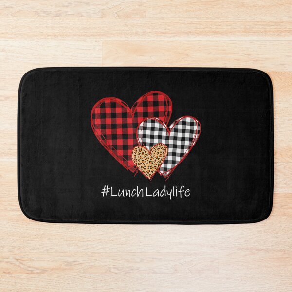 Item preview, Lunch Lady Life Three Hearts Buffalo Plaid Valentine's Day designed and sold by RobertJason.