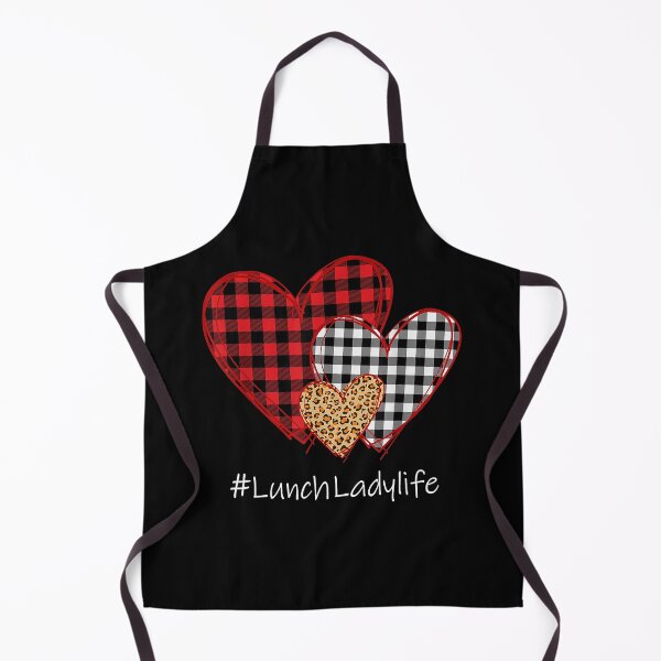 Item preview, Lunch Lady Life Three Hearts Buffalo Plaid Valentine's Day designed and sold by RobertJason.