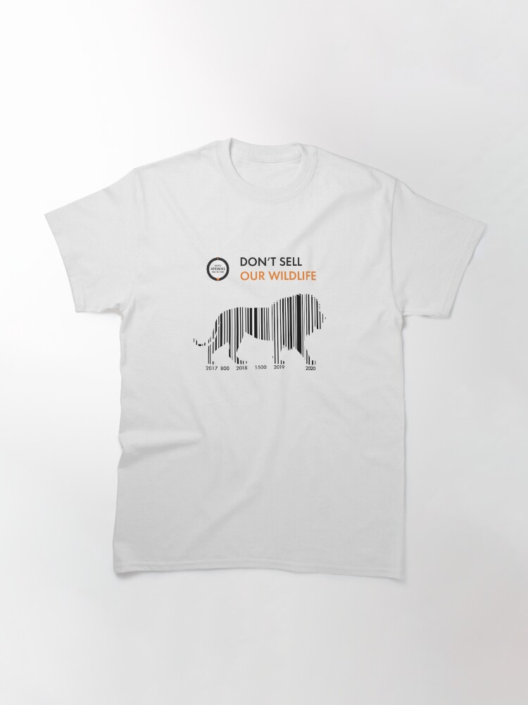 Thumbnail 2 of 7, Classic T-Shirt, Lion - Don't sell our wildlife designed and sold by World Animal Protection Australia.