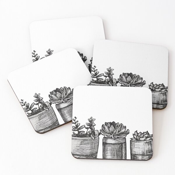 Item preview, 3 Potted Succulent sketch designed and sold by vernart.
