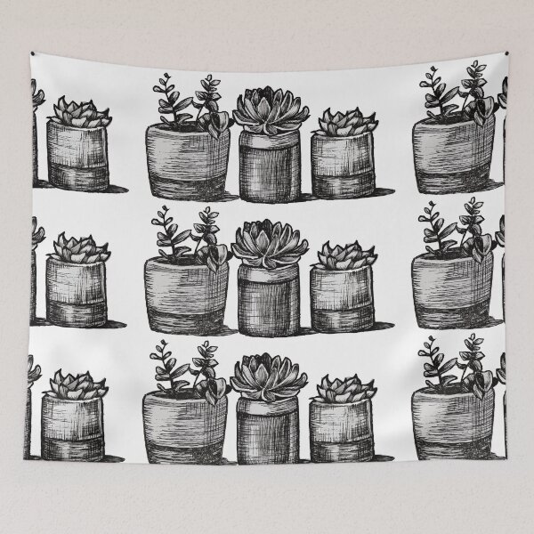 Item preview, 3 Potted Succulent sketch designed and sold by vernart.
