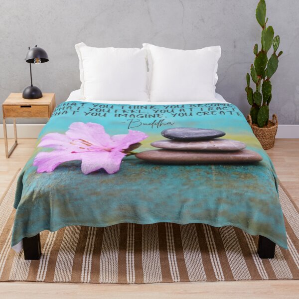 Item preview, What you think you become inspirational quote about life by Buddha with a serene design to help manifest the life you want designed and sold by Auntieck.