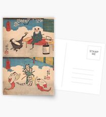 Bats Comic by Utagawa Kuniyoshi Postcards