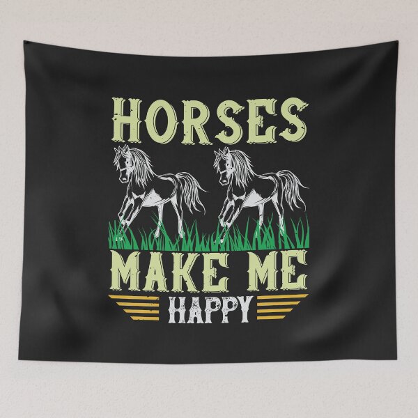 Item preview, horses make me happy horse lover gift funny designed and sold by virnmjan.