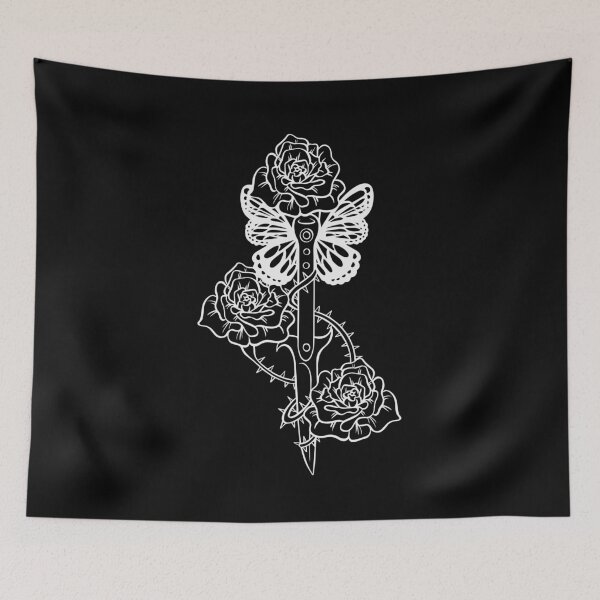 Item preview, Tattoo Knife Roses Butterfly Grunge Aesthetic Goth designed and sold by FalkDania.