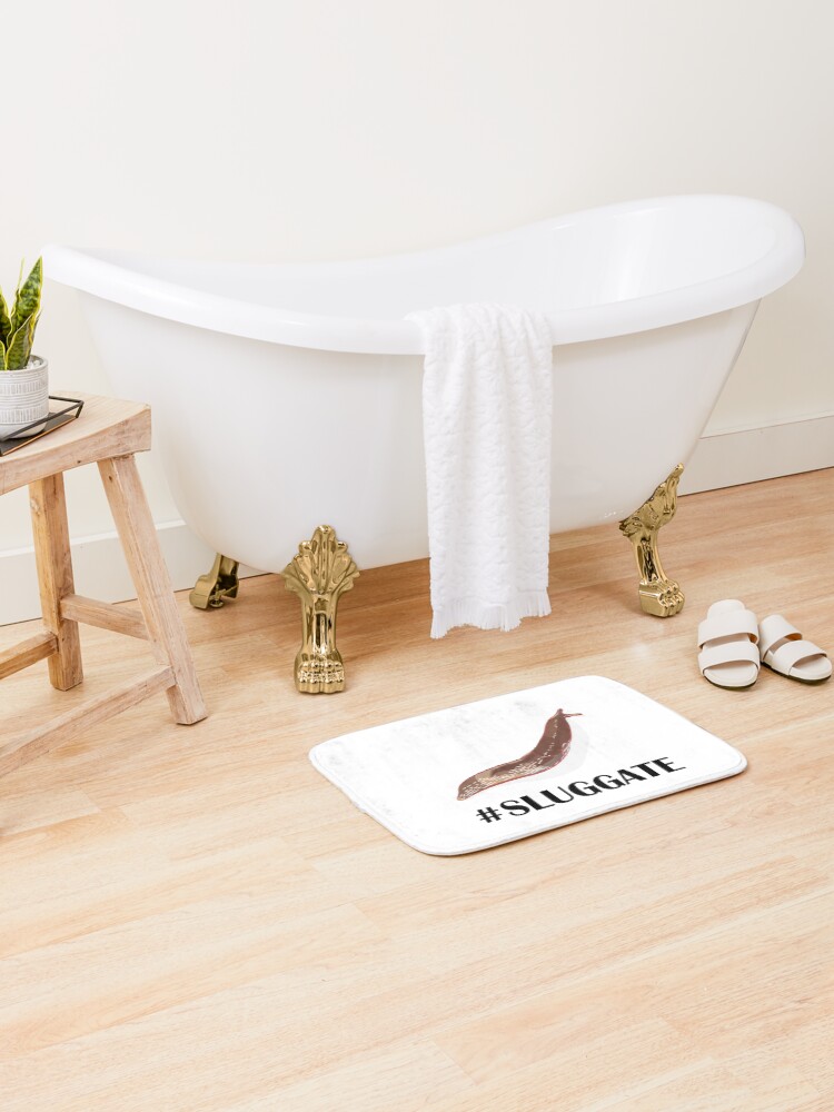Thumbnail 2 of 6, Bath Mat, #SLUGGATE designed and sold by DomGDesign.
