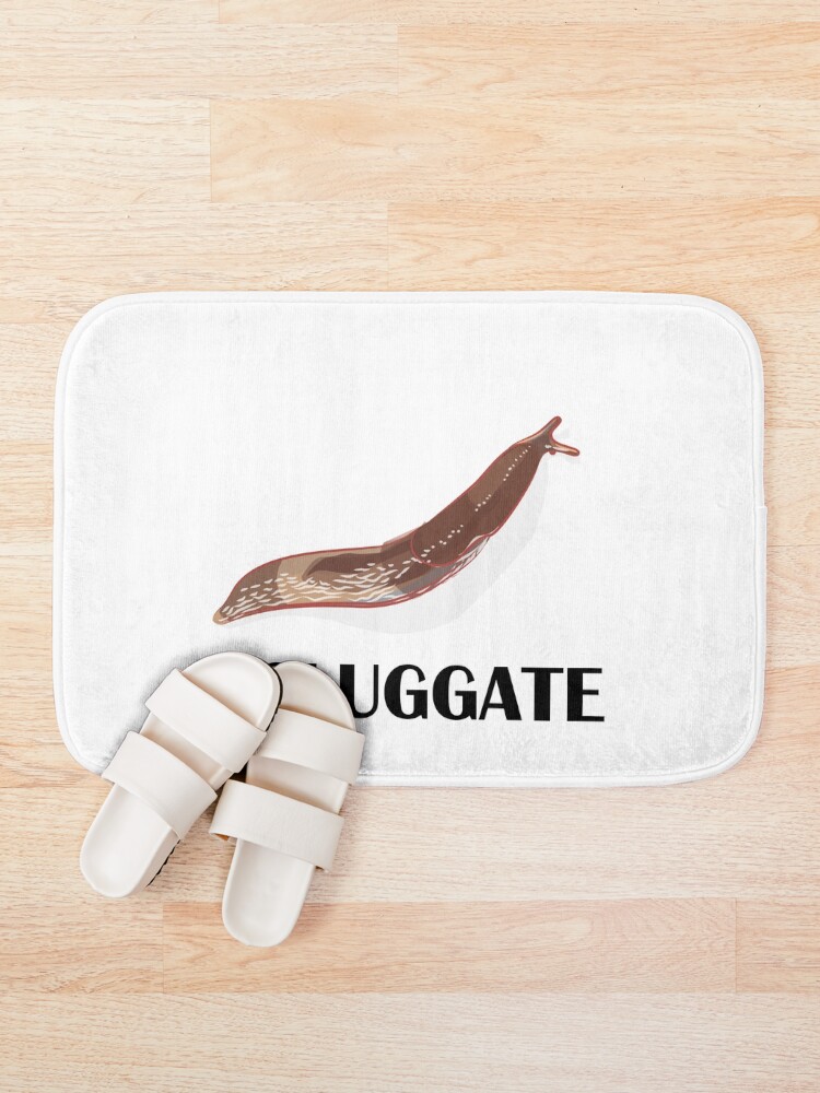 Thumbnail 1 of 6, Bath Mat, #SLUGGATE designed and sold by DomGDesign.