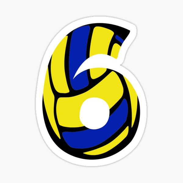 men-s-volleyball-player-gift-number-6-sticker-by-romualdgr-redbubble