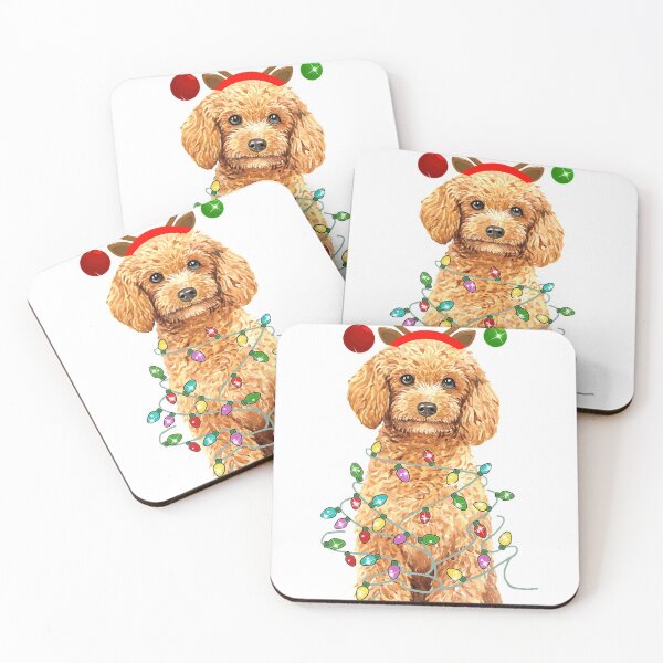 Item preview, Christmas Poodle Funng Xmas Lights Antlers Gifts Dog Lover designed and sold by huetwis.