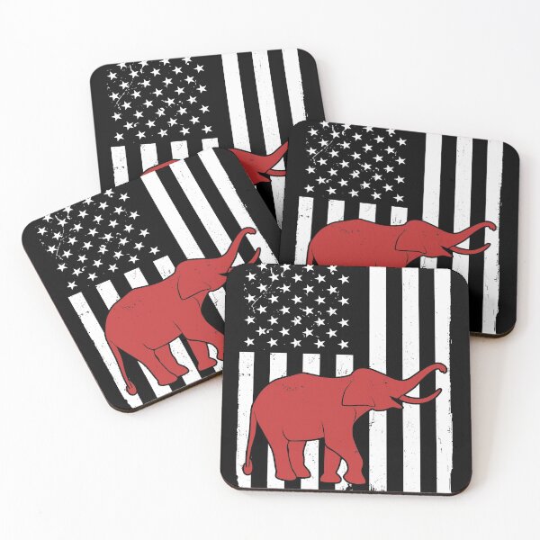 Item preview, Retro Elephant American Flag designed and sold by LittleShop79.