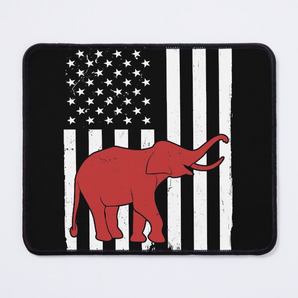 Item preview, Retro Elephant American Flag designed and sold by LittleShop79.