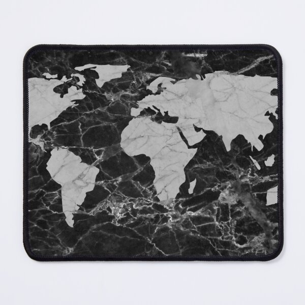 Item preview, Black marble world map  designed and sold by 2MB-.