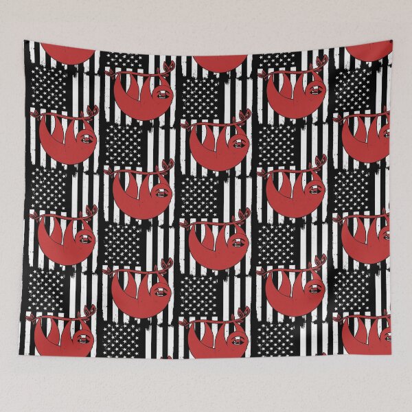 Item preview, Retro Sloth American Flag designed and sold by LittleShop79.