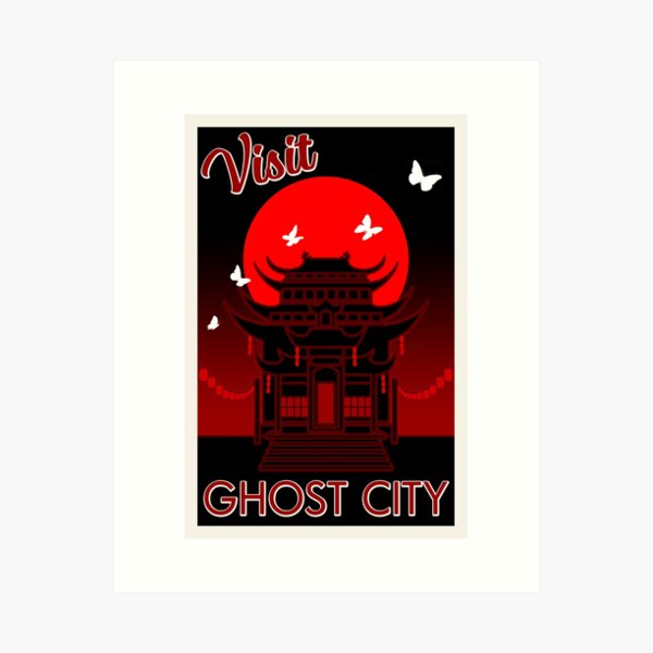 Item preview, Ghost City retro travel poster - TGCF designed and sold by Antares Versatile Arts.