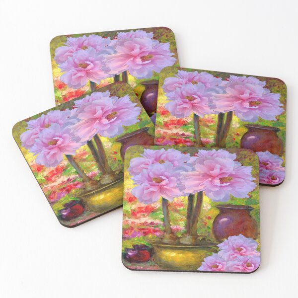 Item preview, TRADITIONAL PINK FLORAL STILL LIFE PAINTING ABSTRACT  ART designed and sold by sharlesart.