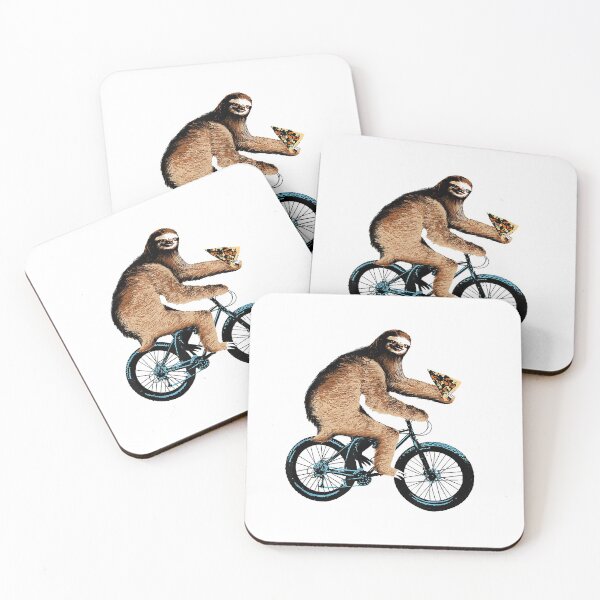 Item preview, Sloth Riding a Bicycle Eating Pizza designed and sold by andrewbrian.