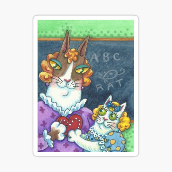HISS N FITZ CATS - TEACHER'S VALENTINE Sticker
