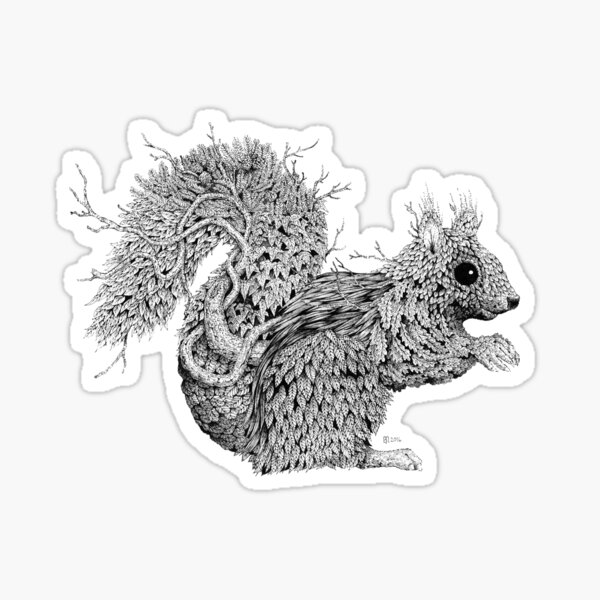 Leaf Squirrel Sticker