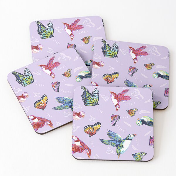 Item preview, Puffin Bird Butterfly Pattern  designed and sold by SweetThreads79.